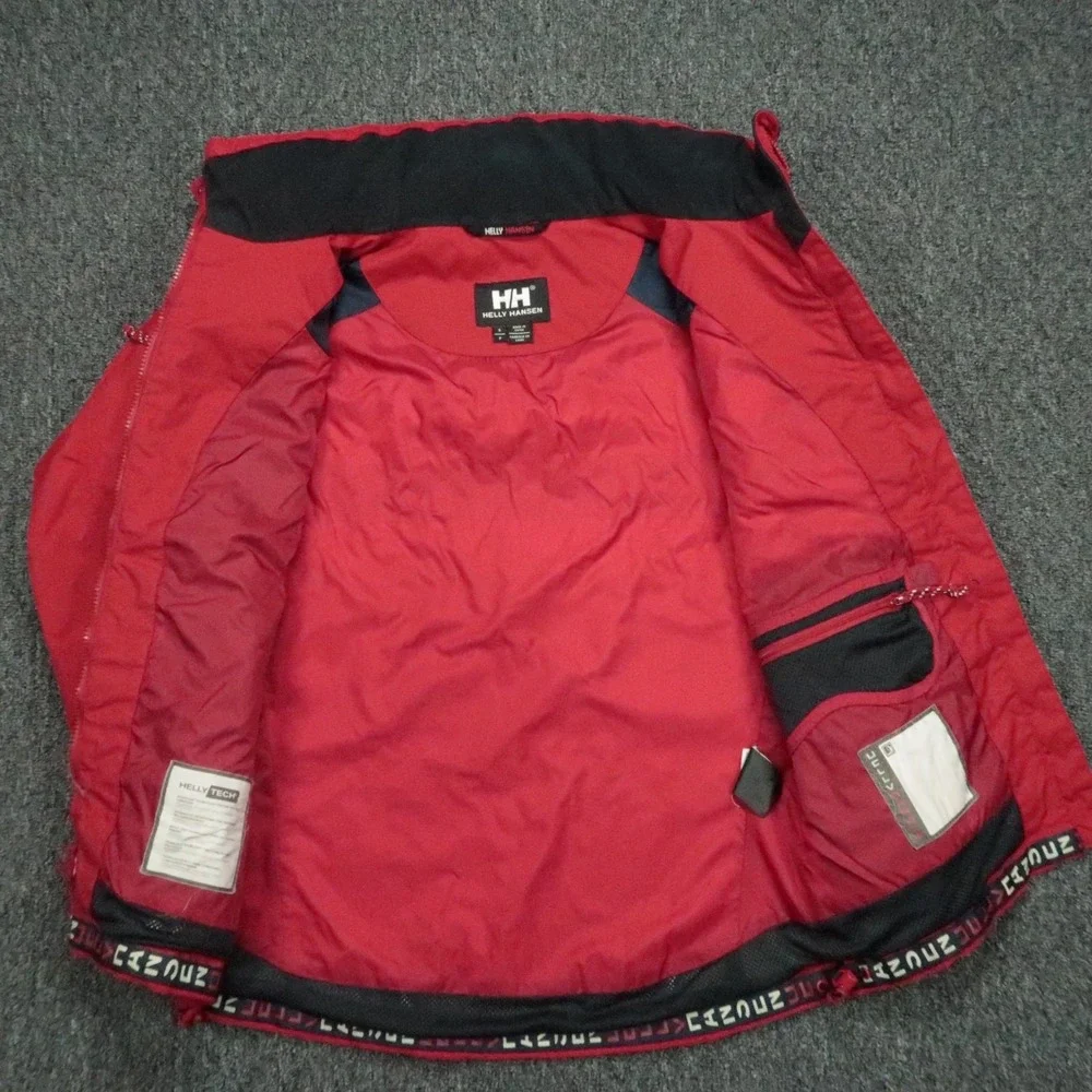 Helly Hansen Jacket Men Small Red Original Sailing Crimson Waterproof Tech 31098